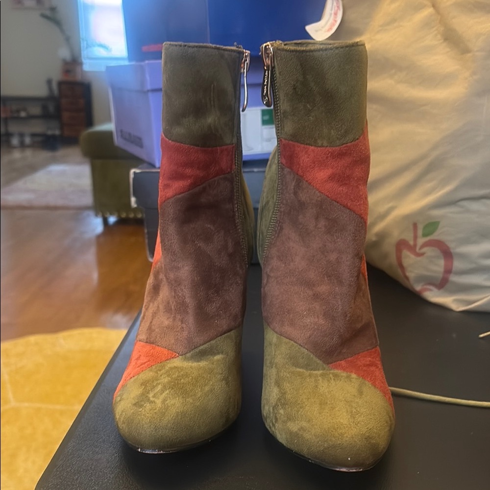 Cape Robbin Multicolor Suede Ankle Boots